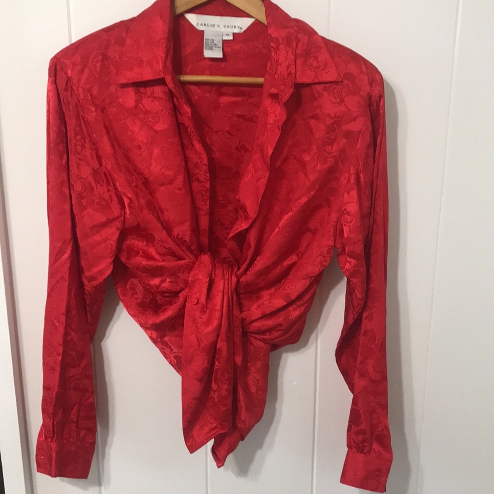 Red Silk Vintage Top
